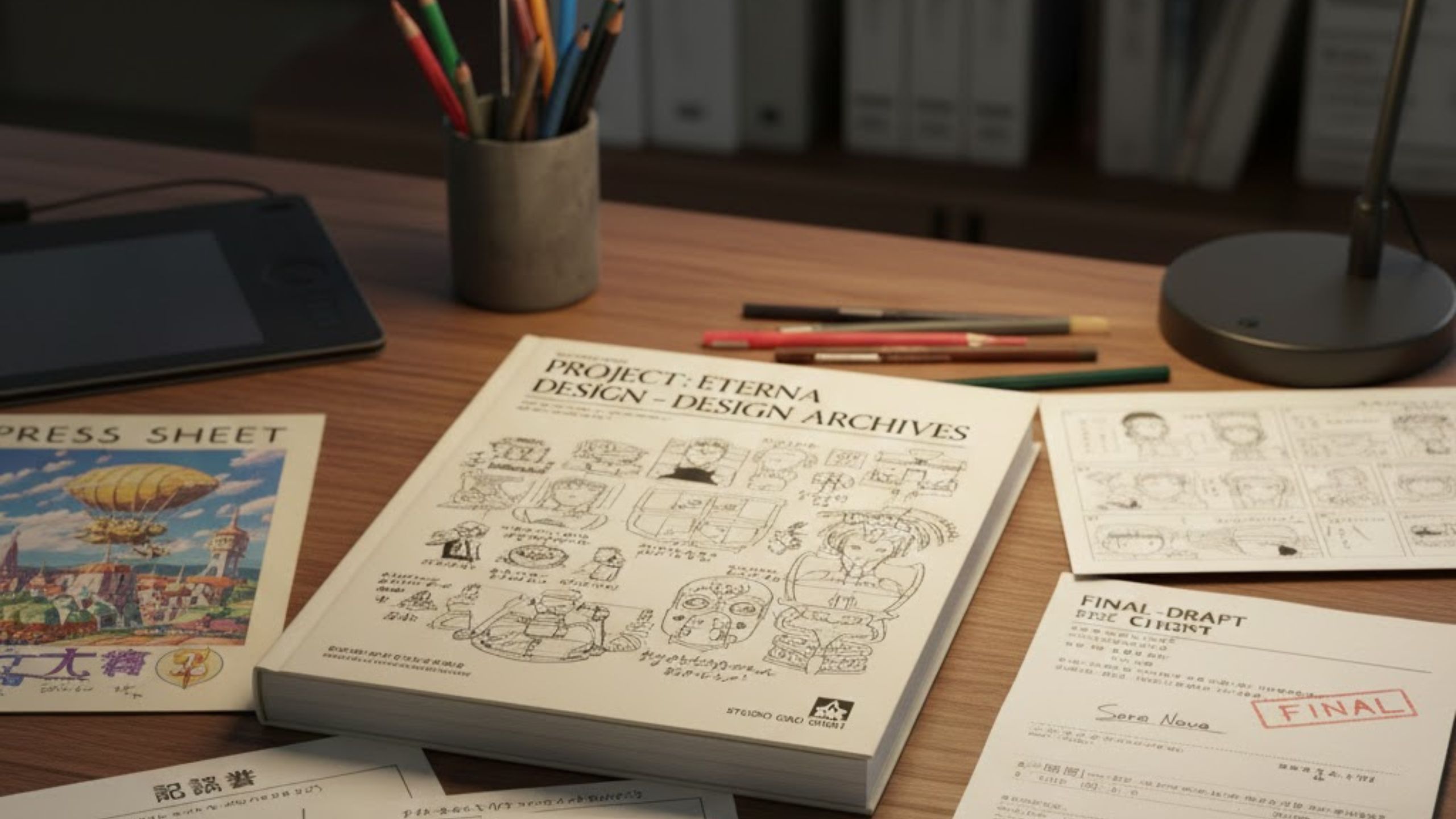 制作スタッフ用の公式設定資料集とアフレコ用台本