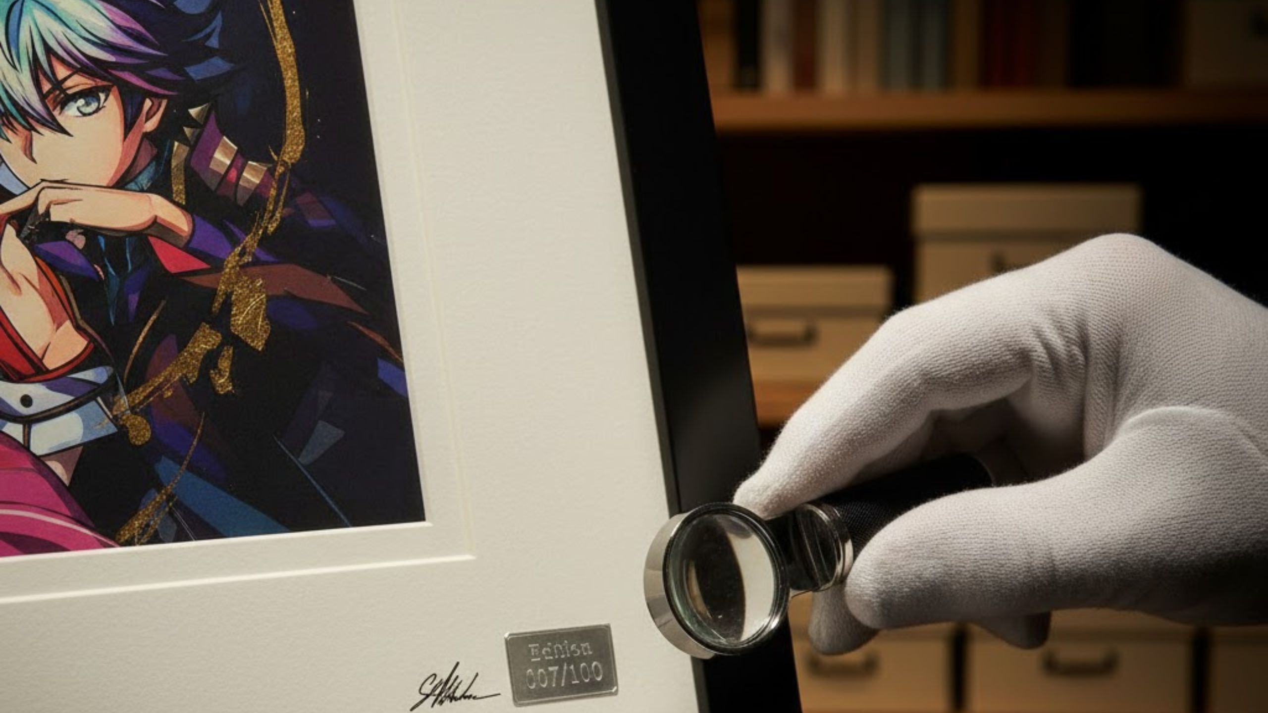 複製原画・アニメアートの精密鑑定風景