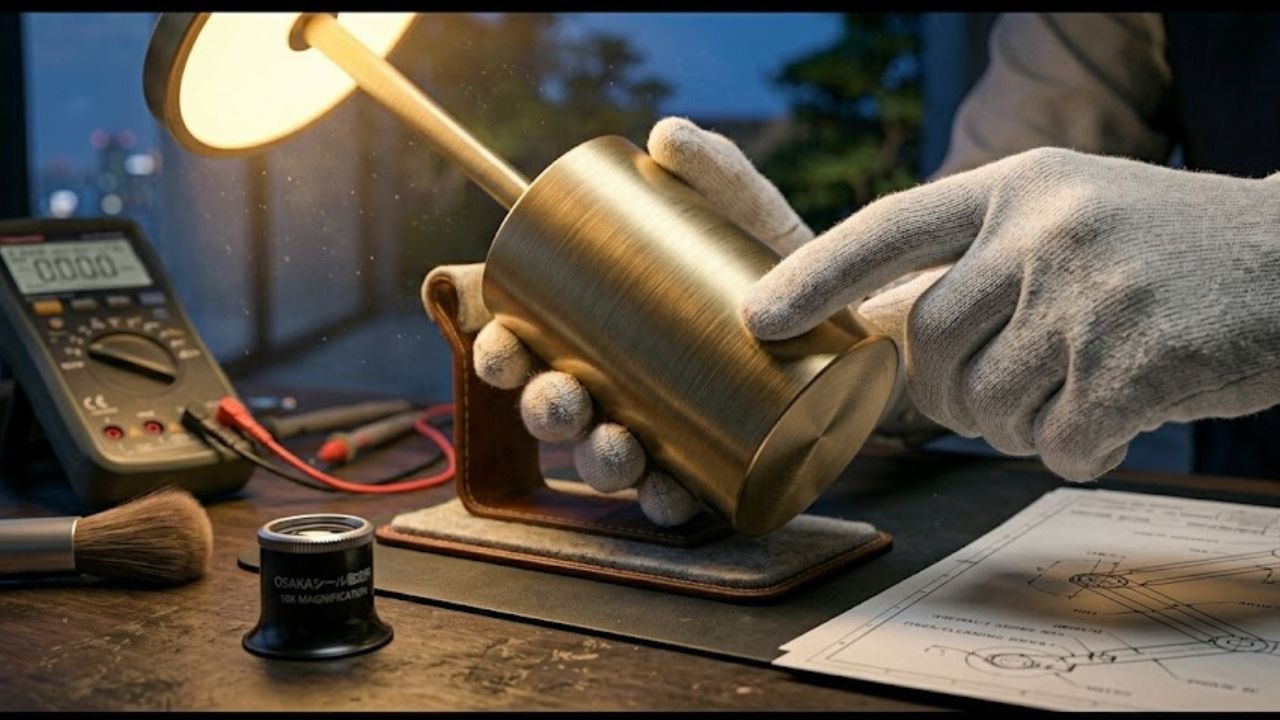 名作デスクランプの精密査定風景