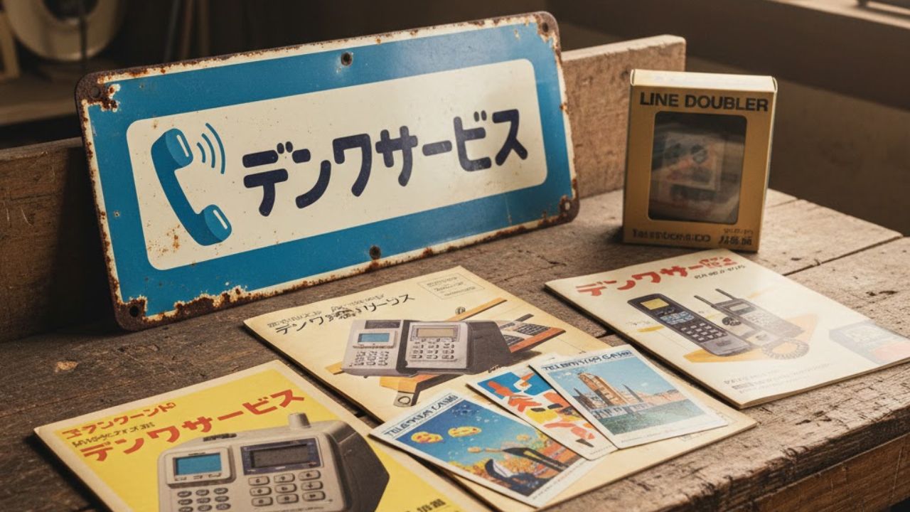 当時の通信機器カタログや公衆電話看板
