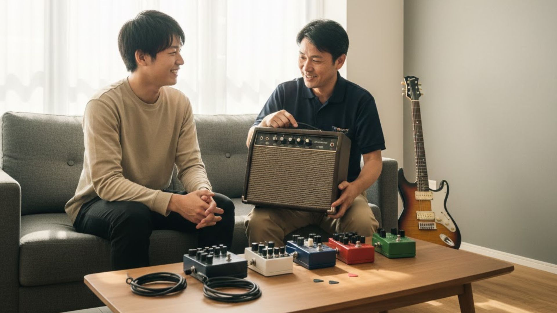 ギターアンプ・エフェクターの査定風景