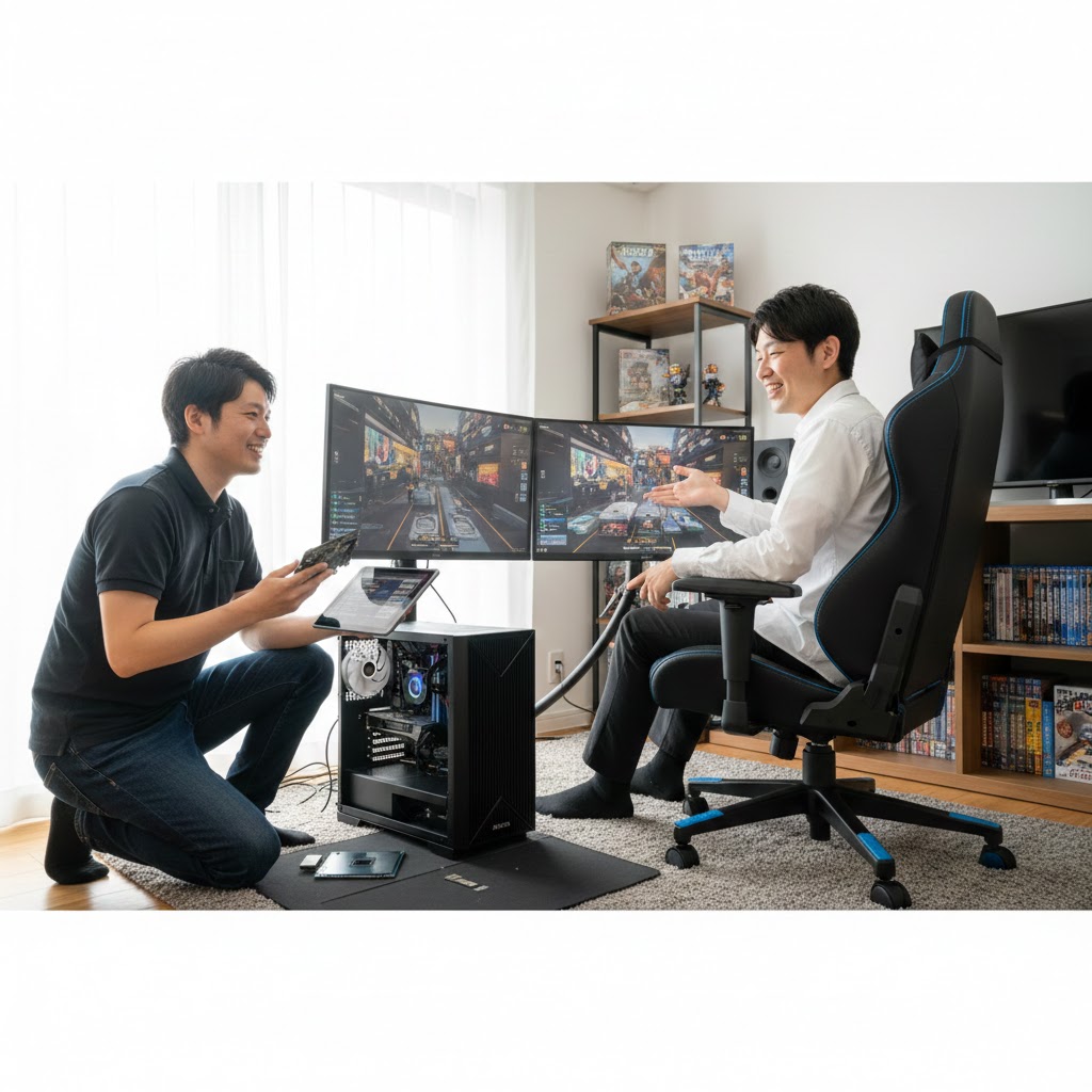 ゲーミング機材の査定風景