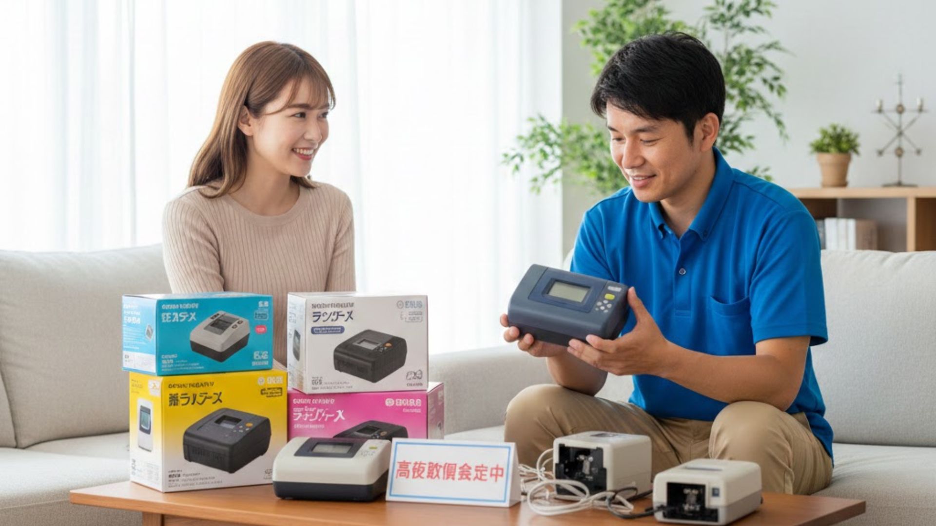 ラベルライターの査定風景