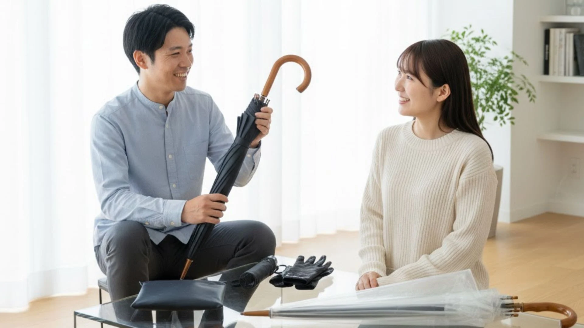 日傘査定の様子