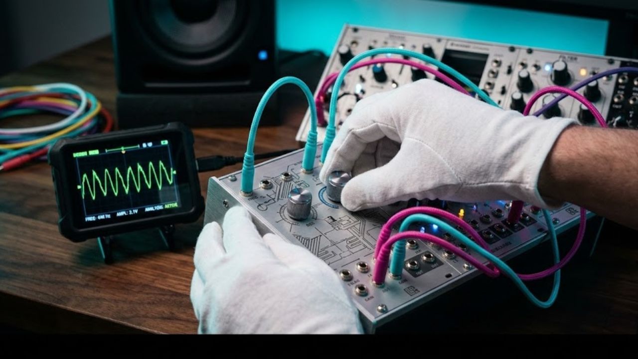 モジュラーシンセの精密鑑定風景
