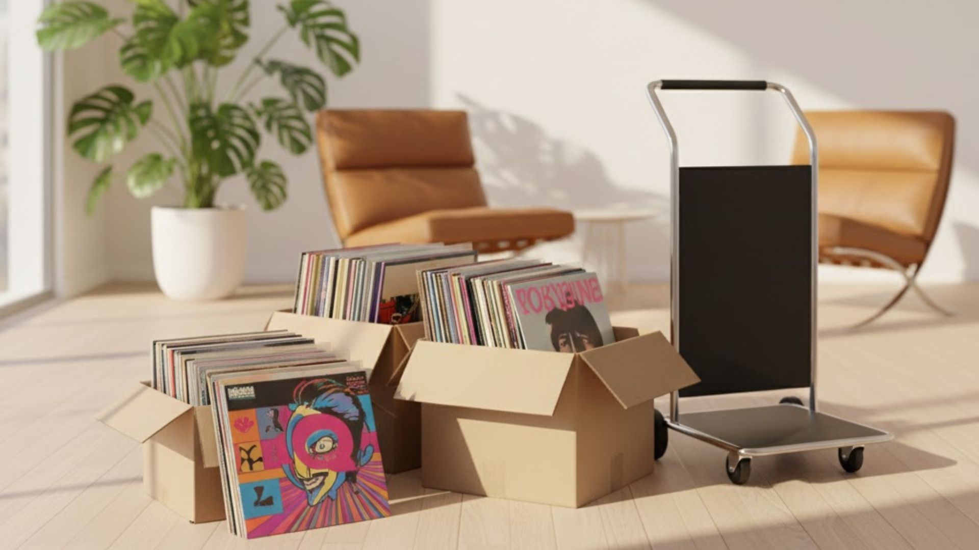 大量のポップスレコードコレクションの買取イメージ