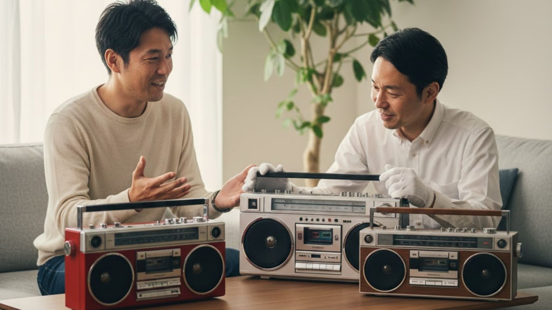 ラジカセ査定風景