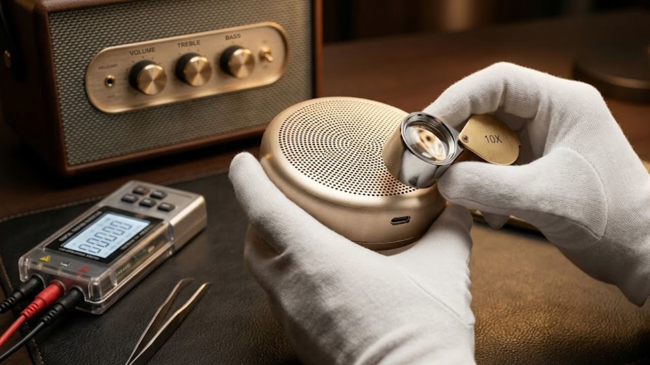 ワイヤレス音響の精密査定風景