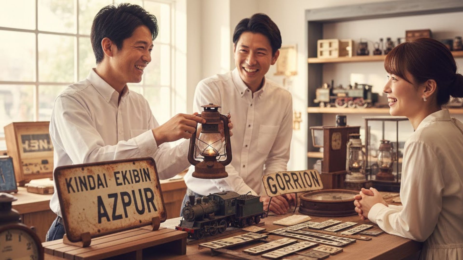 駅舎グッズ査定風景